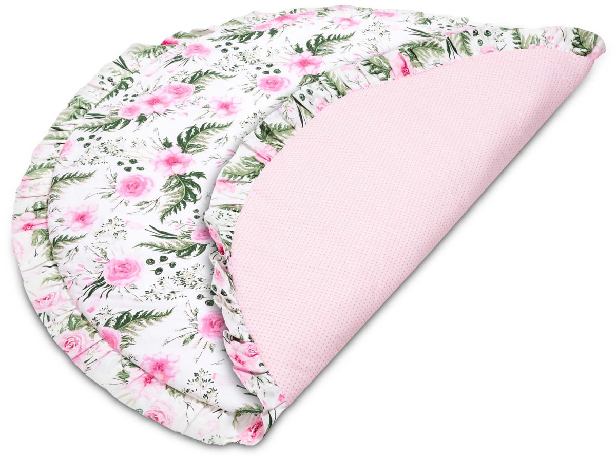 Xalaki-pink-floral-babyllama2 Χαλάκι Παιχνιδιού Pink Floral 90cm - Image 2