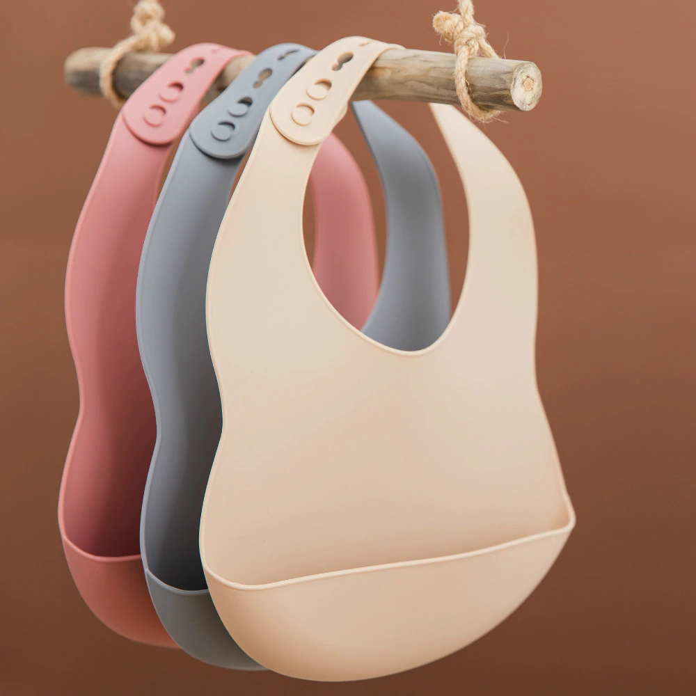 Silicone bibs Σαλιάρα Σιλικόνης Dusty Rose - Image 6