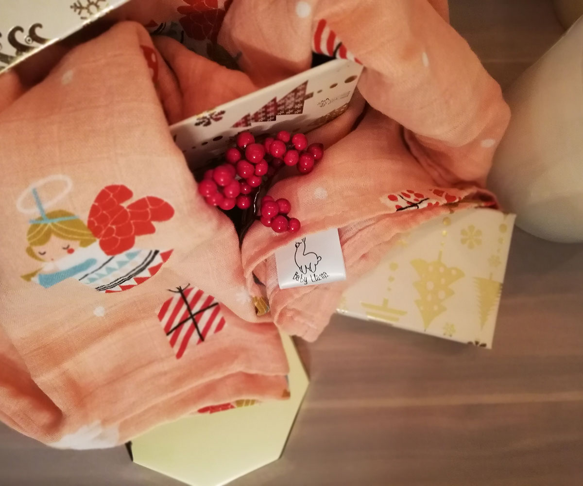 XMM02_3 Bamboo Μουσελίνα Christmas Angel (120x120cm) - Image 1