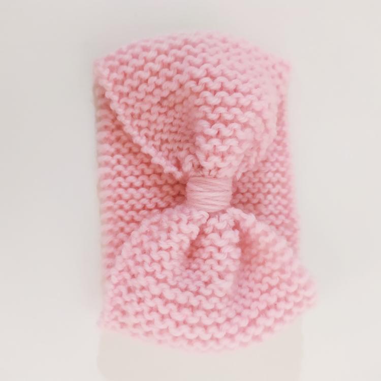 kordela-fiogkos-roz-7-babyllama Χειροποίητη Πλεχτή Κορδέλα Φιόγκος - Image 6