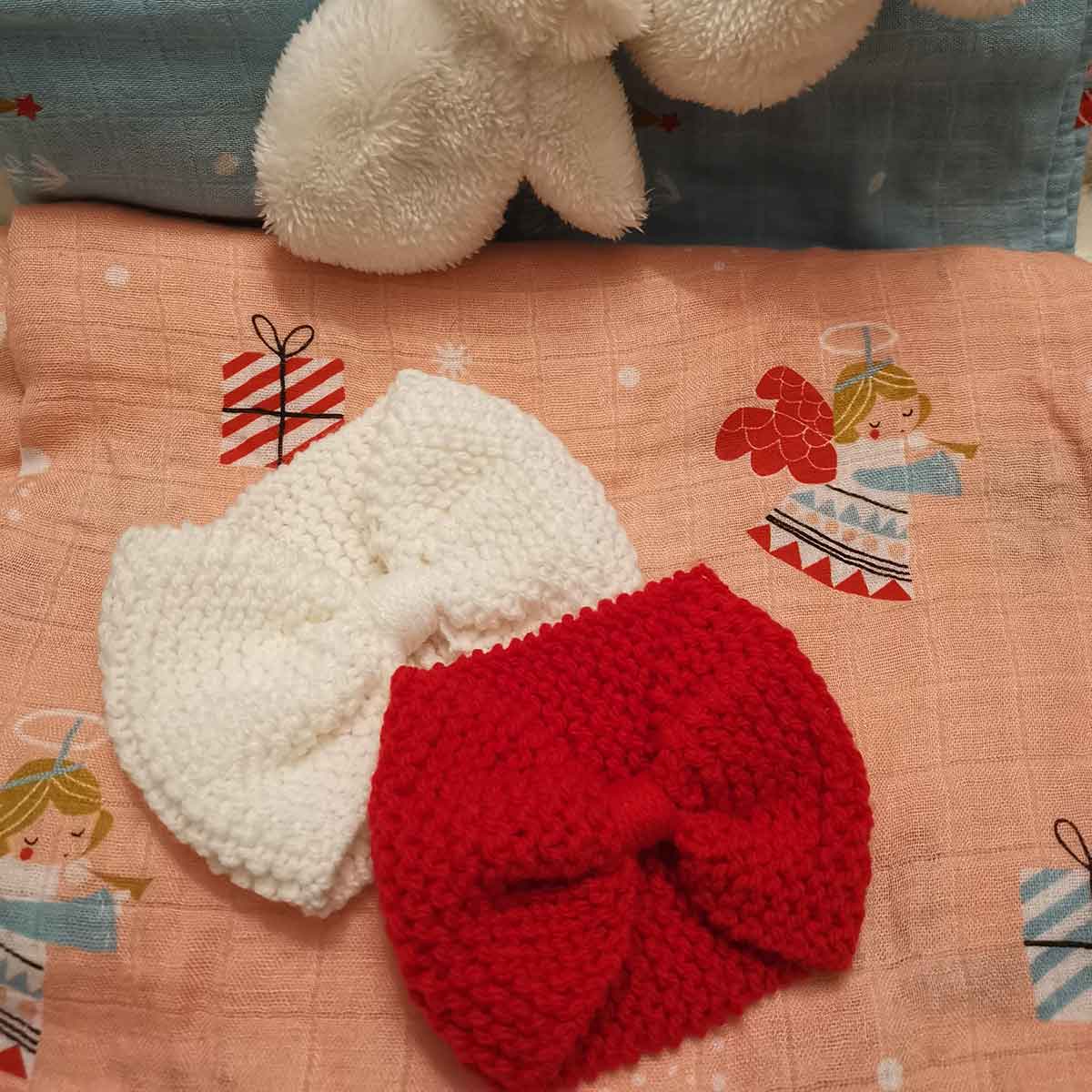 kordela-white2-babyllama Χειροποίητη Πλεχτή Κορδέλα Φιόγκος - Image 8