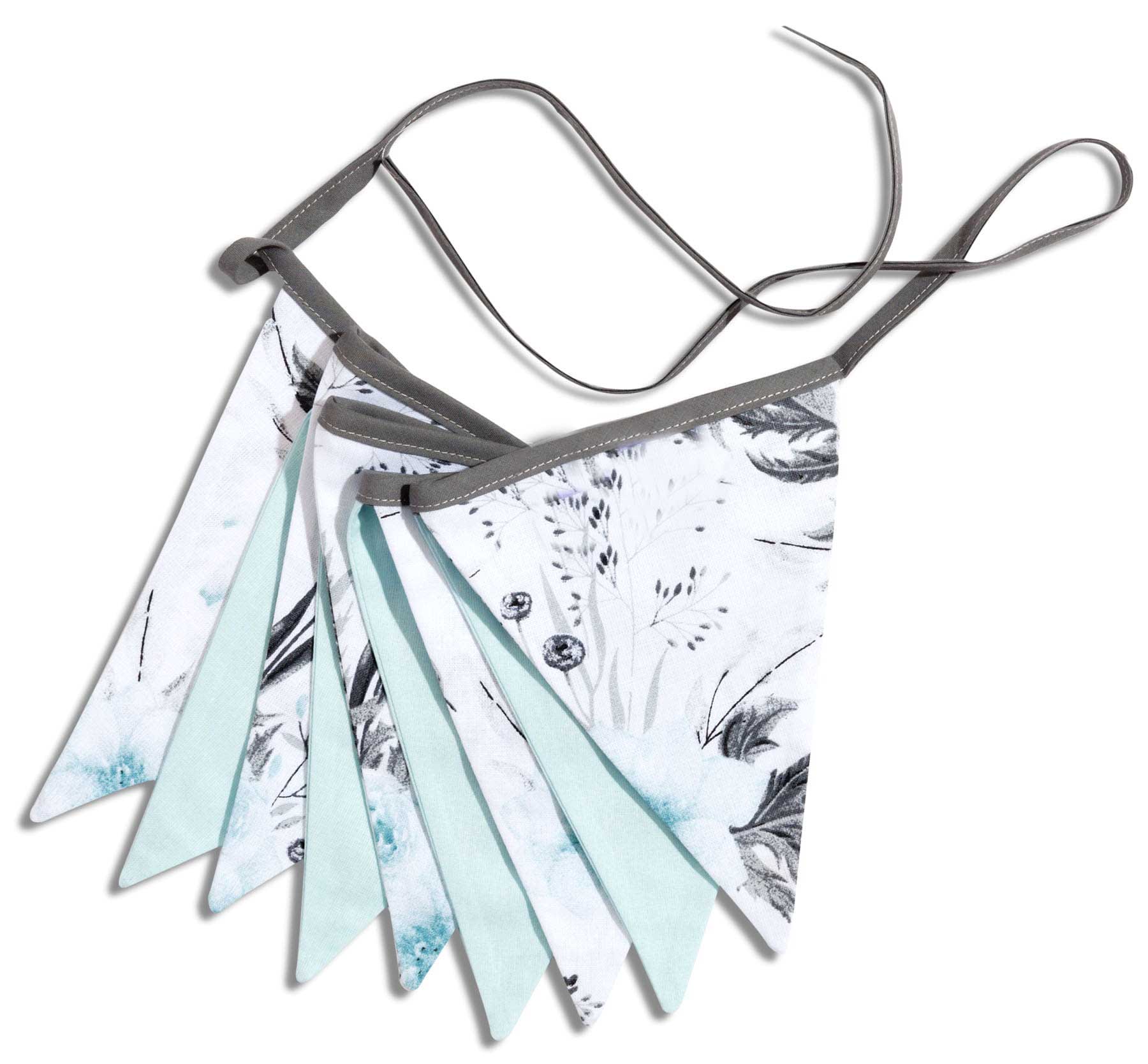 Girlada-simaiakia-menta-floral-babyllama Γιρλάντα με σημαιάκια Μέντα Floral - Image 1