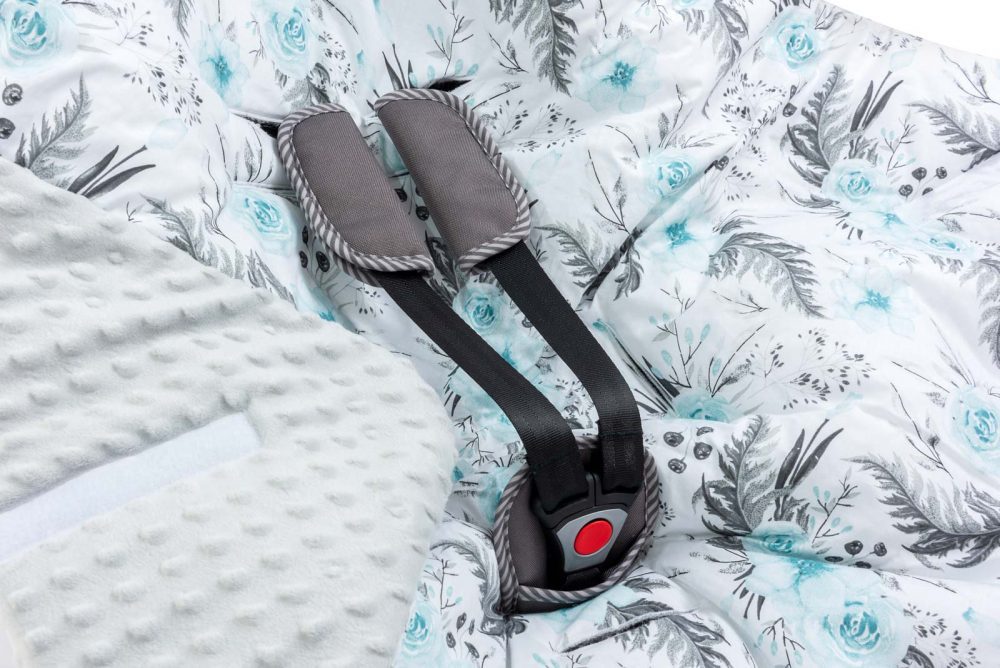 kouverta autokinitou - Menta floral-3 Babyllama Κουβέρτα καθίσματος αυτοκινήτου Μέντα Floral - Image 3