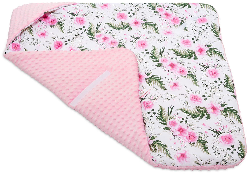 kouverta autokinitou - Pink Floral - Babyllama 3 Κουβέρτα καθίσματος αυτοκινήτου Pink Floral - Image 3