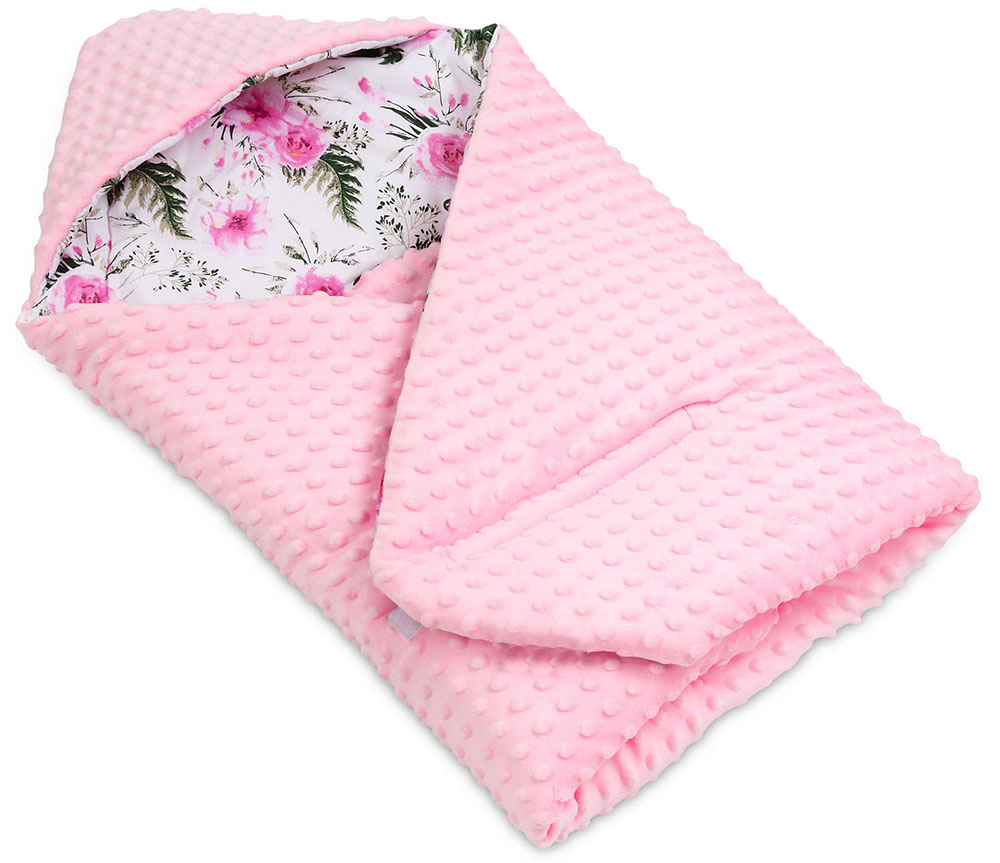 kouverta autokinitou - Pink Floral - Babyllama 4 Κουβέρτα καθίσματος αυτοκινήτου Pink Floral - Image 4