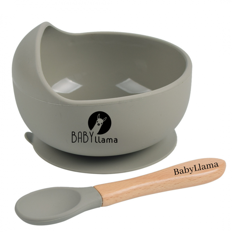 μπολ olive Μπoλ Φαγητού Σιλικόνης με κουτάλι Olive - Image 1