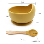 Μπoλ Φαγητού Σιλικόνης με κουτάλι Dusty Rose - Image 2