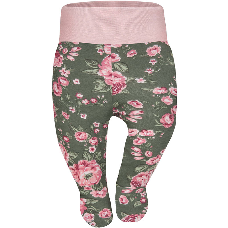 vrefiko-pantelonaki-Floral-Green-Babyllama Βρεφικό παντελονάκι Green Floral 0-3 μηνών - Image 1