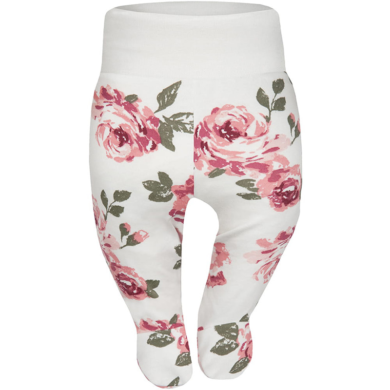 vrefiko-pantelonaki-Floral-Lefko-Babyllama Βρεφικό παντελονάκι Λευκό Floral 0-3 μηνών - Image 1