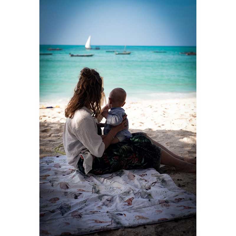 Kouveta paralias Babyllama 5 Χαλάκι Παραλίας - Πίκνικ Tropical 150x200 εκατοστά - Image 6