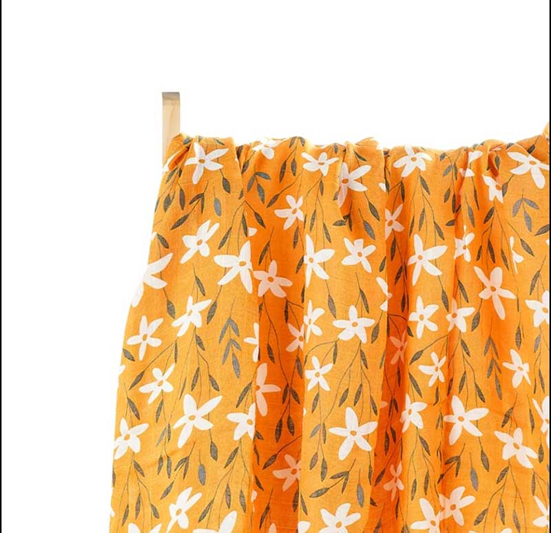 bamboo-mouselina-Orange-Jasmine-Babyllama-3 Bamboo Μουσελίνα Orange Jasmine (120x110cm) - Image 1