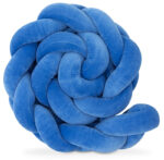 Πάντα πλεξούδα τριπλή χειροποίητη Velvet 200x18εκ Blue