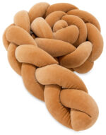 Πάντα πλεξούδα τριπλή χειροποίητη Velvet 200x18εκ Caramel - Image 2