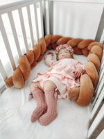 Πάντα πλεξούδα τριπλή χειροποίητη Velvet 200x18εκ Caramel - Image 3