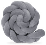 Πάντα πλεξούδα τριπλή χειροποίητη Velvet 200x18εκ Dark Grey