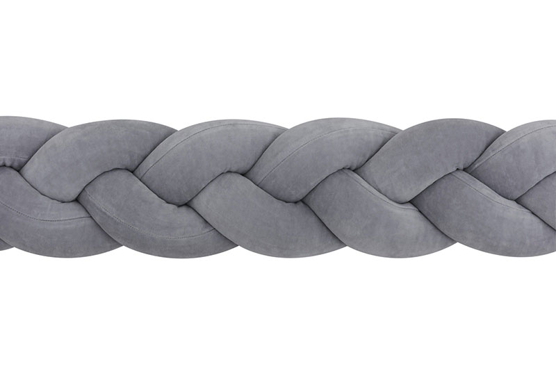 Plexouda-tripli-2m-DARK-GREY-Babyllama_5 Πάντα πλεξούδα τριπλή χειροποίητη Velvet 200x18εκ Dark Grey - Image 3