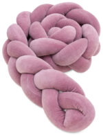 Πάντα πλεξούδα τριπλή χειροποίητη Velvet 200x18εκ Dusty Pink - Image 2