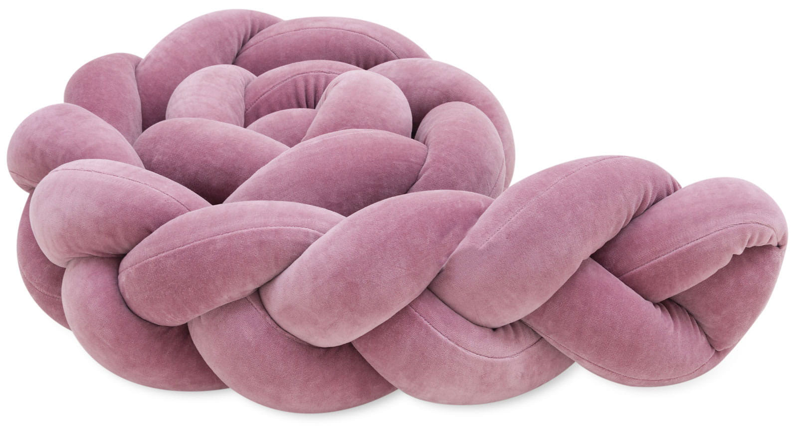 Plexouda-tripli-2m-DUSTY-PINK-Babyllama_4 Πάντα πλεξούδα τριπλή χειροποίητη Velvet 200x18εκ Dusty Pink - Image 3