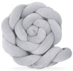 Πάντα πλεξούδα τριπλή χειροποίητη Velvet 200x18εκ Light Grey