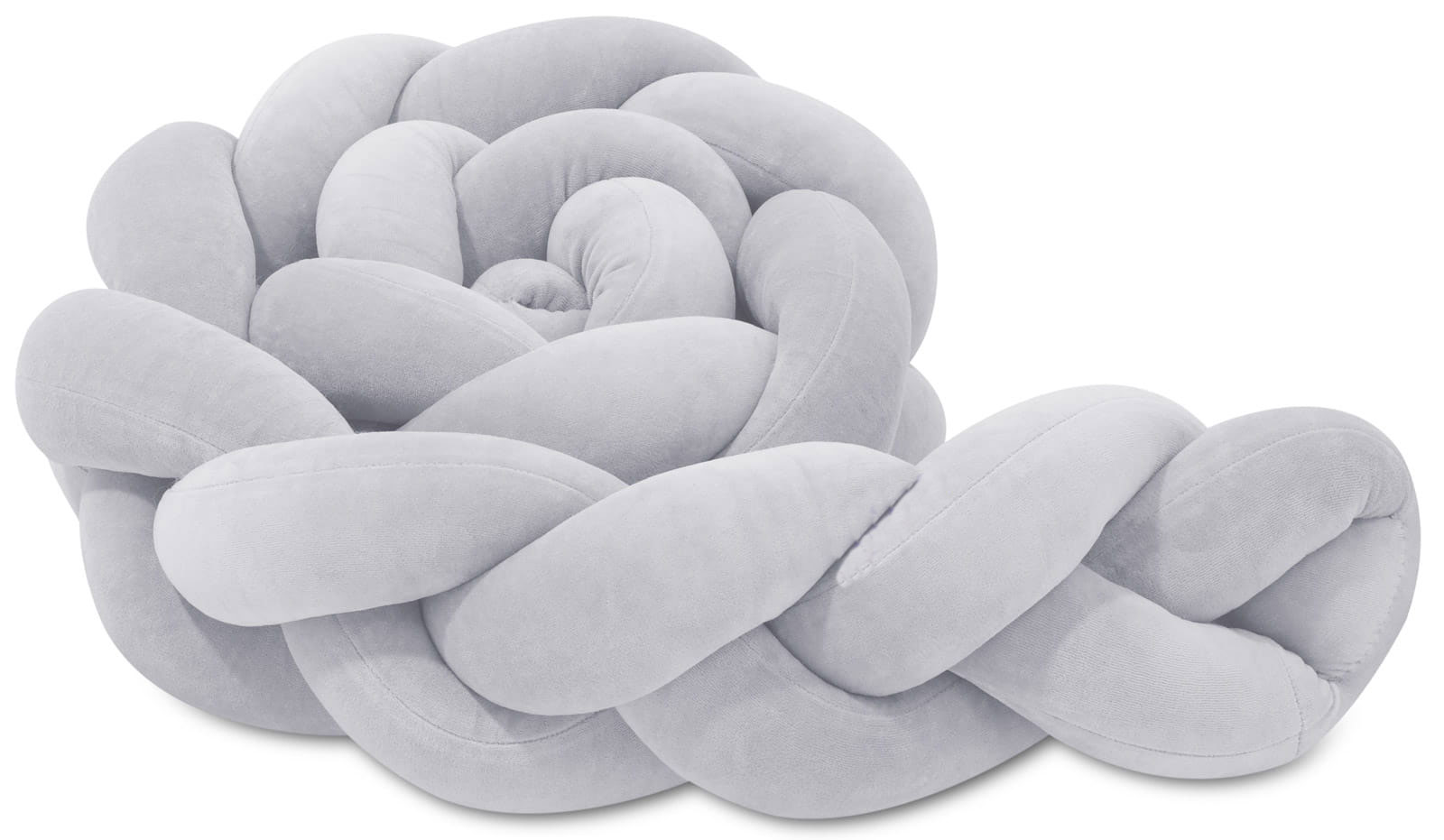Plexouda-tripli-2m-LIGHT-GREY-Babyllama_4 Πάντα πλεξούδα τριπλή χειροποίητη Velvet 200x18εκ Light Grey - Image 4