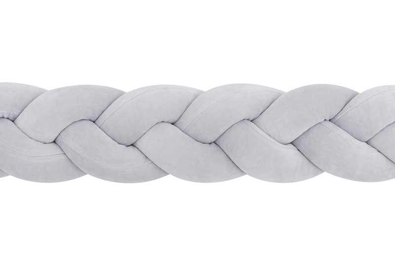 Plexouda-tripli-2m-LIGHT-GREY-Babyllama_5 Πάντα πλεξούδα τριπλή χειροποίητη Velvet 200x18εκ Light Grey - Image 5