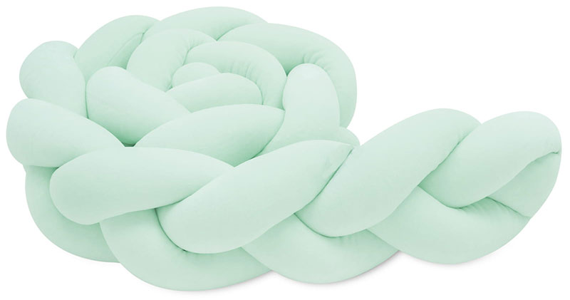 Plexouda-tripli-2m-MINT-Babyllama_4 Πάντα πλεξούδα τριπλή χειροποίητη Velvet 200x18εκ Mint - Image 4