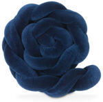 Πάντα πλεξούδα τριπλή χειροποίητη Velvet 200x18εκ Navy