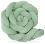 Πάντα πλεξούδα τριπλή χειροποίητη Velvet 200x18εκ Olive