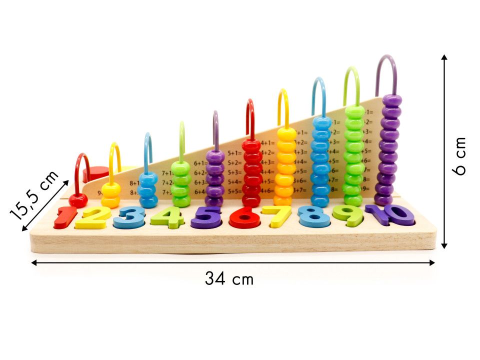 ksylinos avakas ecotoys MB059 4 Εκπαιδευτικός άβακας παιχνιδιών + ξύλινα μπλοκ αριθμοί Ecotoys - Image 3