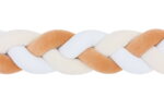 Πάντα πλεξούδα τριπλή χειροποίητη Velvet 200x18εκ caramel - white - beige - Image 2