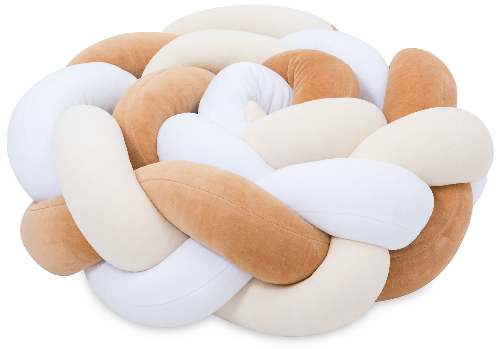 plexouda velvet 2m baby pink -caramel -white -4 Πάντα πλεξούδα τριπλή χειροποίητη Velvet 200x18εκ caramel - white - beige - Image 5