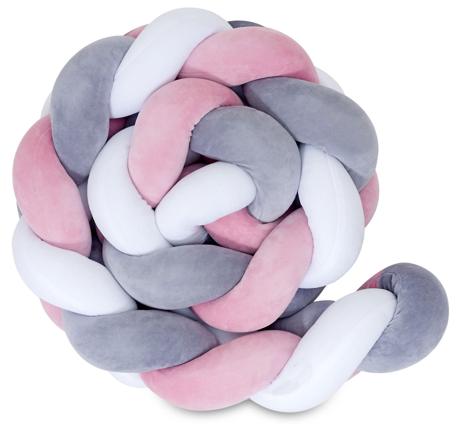 plexouda-velvet-2m-dusty-pink---grey--white-2 Πάντα πλεξούδα τριπλή χειροποίητη Velvet 200x18εκ dusty pink - grey - white - Image 1