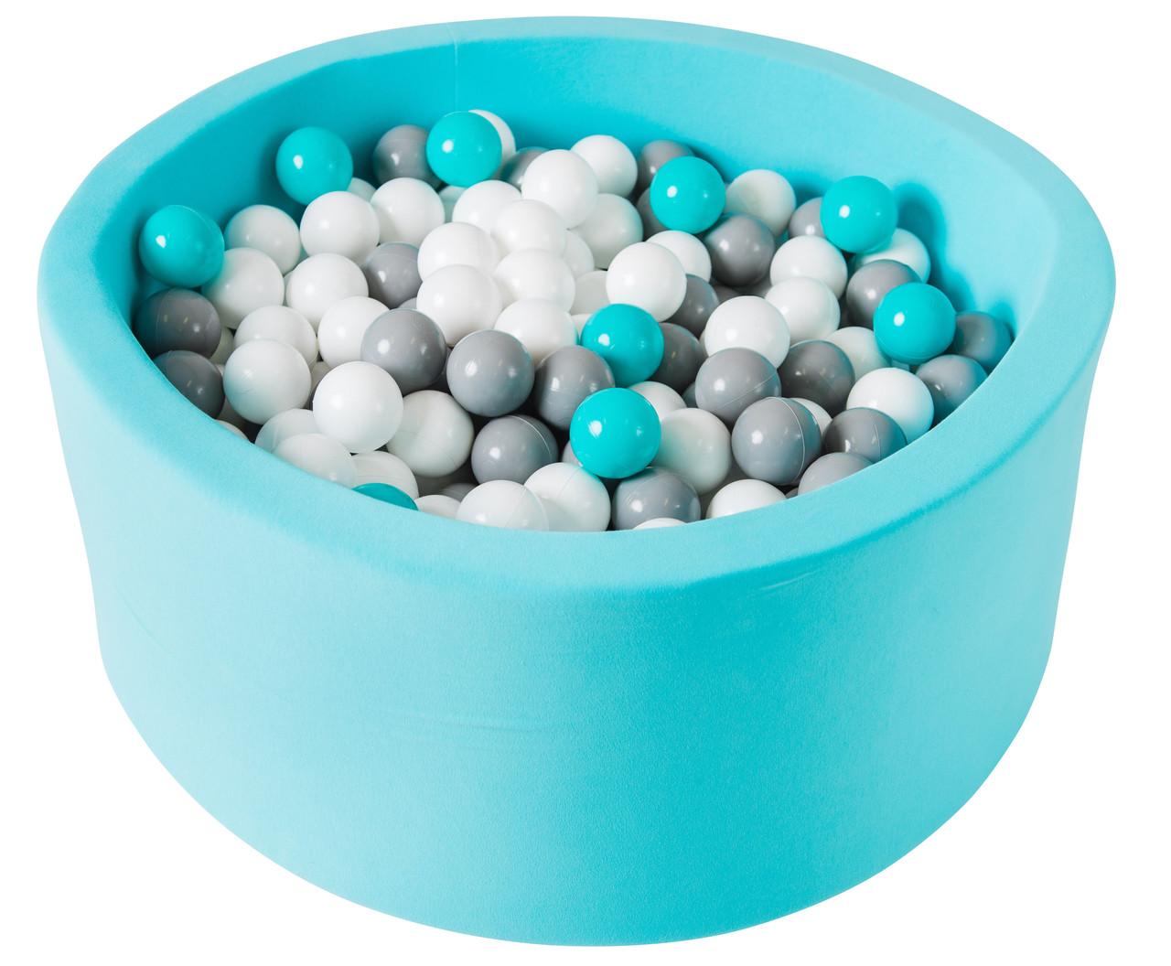 pisinompala-tirkouaz-me-200-gkri-leykes-tirkouaz-bales Μπαλοπισίνα τιρκουάζ με 200 μπάλες - Image 3