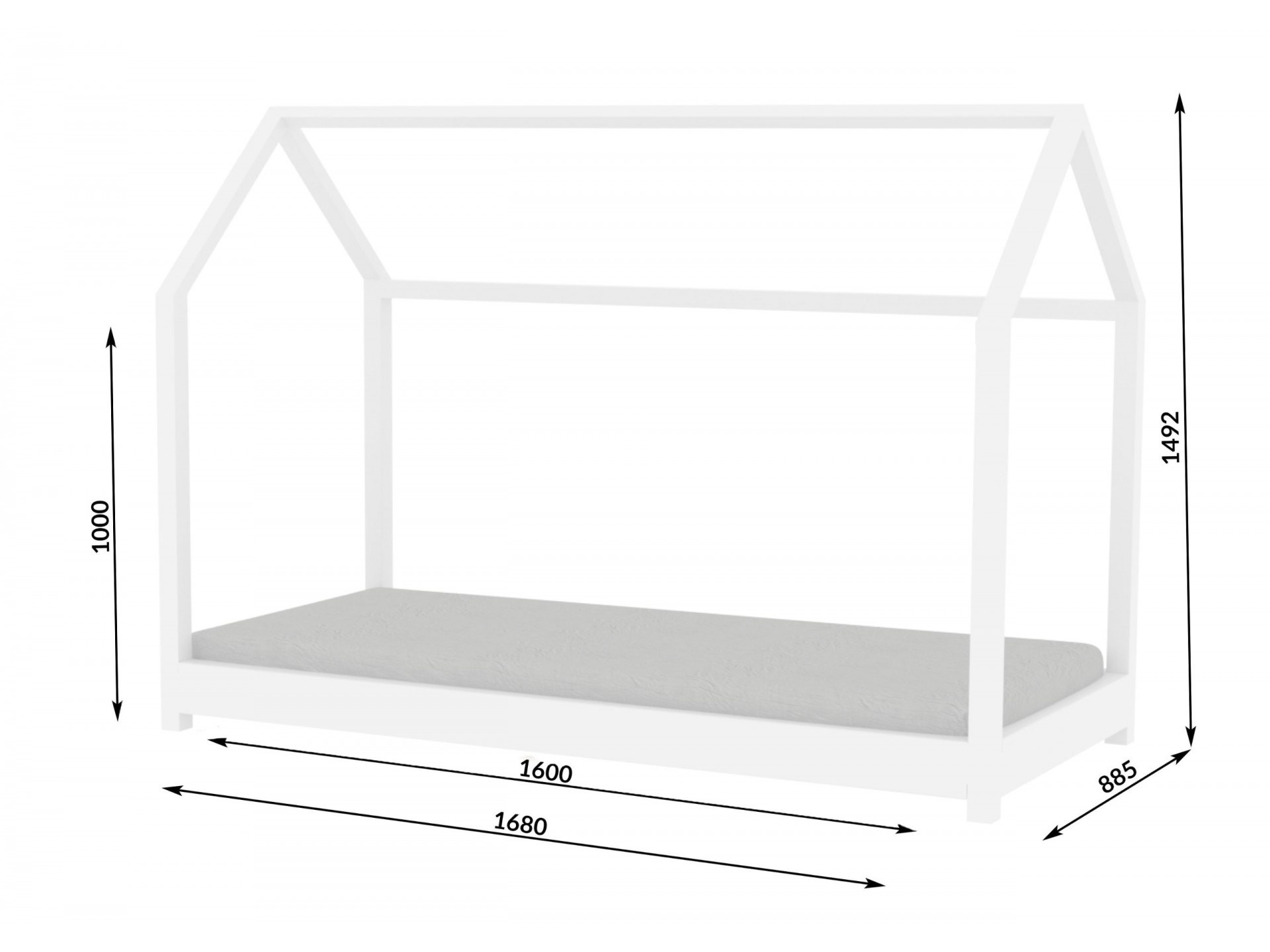 Paidiko krevati Spitaki Montessori Bella - White 3 Bella White Παιδικό κρεβάτι Σπιτάκι Montessori ΜΑΣΙΦ - Image 3