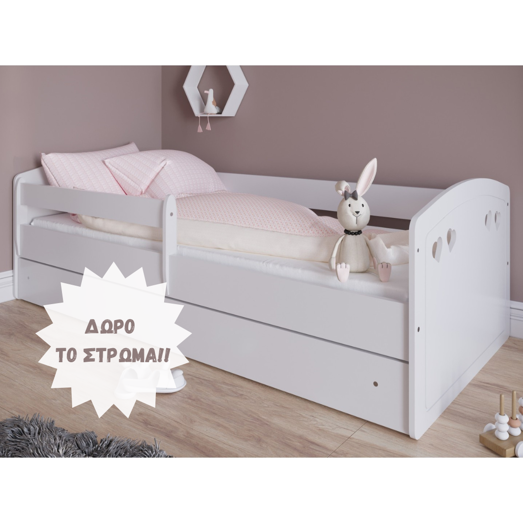 Untitled design (17) Julia White Παιδικό κρεβάτι (Με συρτάρι) - Image 1