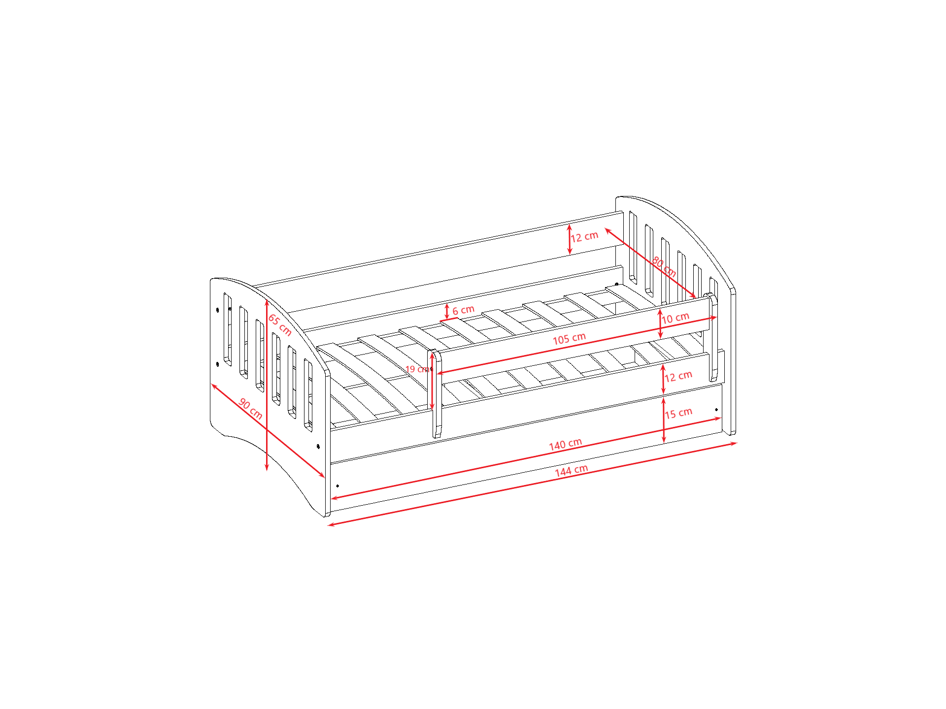 lozko-classic-1 (10) Classic - Baby Blue Παιδικό κρεβάτι (Με συρτάρι) - Image 5