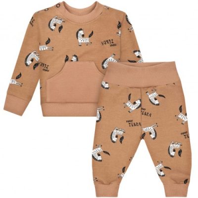 set blouzaki padelonaki kafe me zevres 1 Σετ φόρμας καφέ με ζέβρες - Image 1