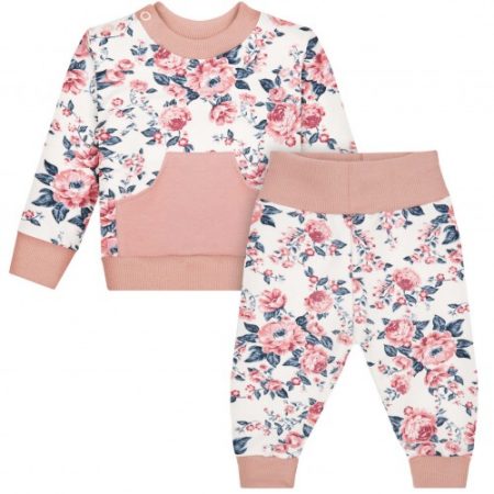 set blouzaki padelonaki mpez me floral louloudia Σετ φόρμας μπεζ φλοραλ - Image 1