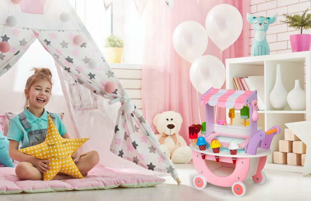 Xylino trolei pagotatzidiko gia paidia ecotoys 7 Ξύλινο τρόλεϊ παγωτατζίδικο για παιδιά - Image 5