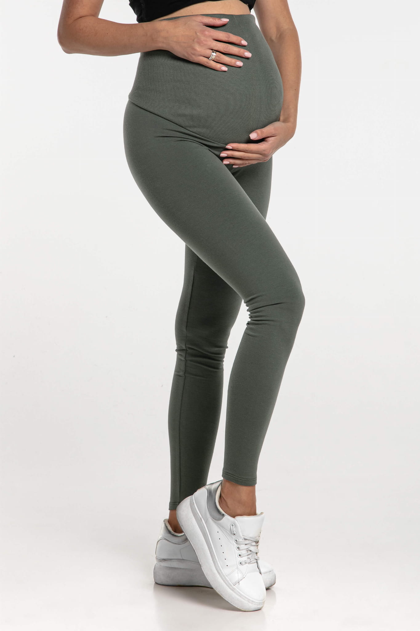 kolan enkimosinis fouter chaki Κολάν Εγκυμοσύνης Φούτερ Olive Green - Image 1