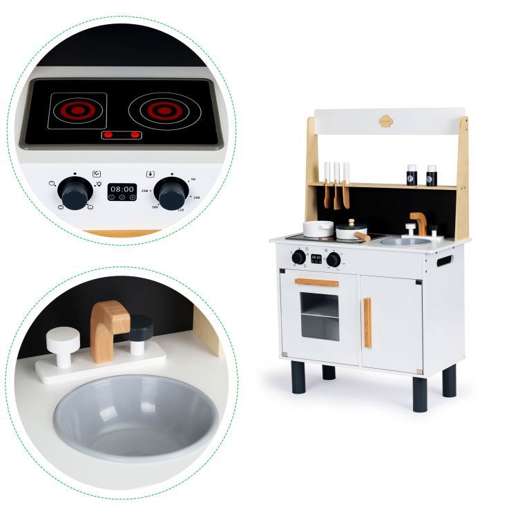 ksilini kouzina me ixitika efe3 Ξύλινη κουζίνα με ηχητικά εφέ Ecotoys - Image 8