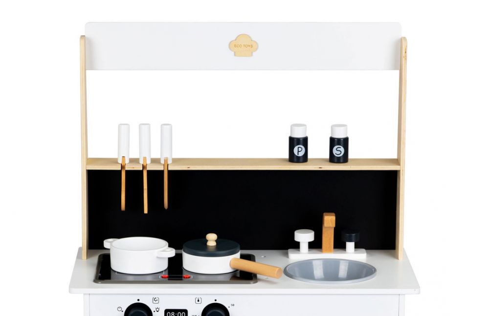 ksilini kouzina me ixitika efe8 Ξύλινη κουζίνα με ηχητικά εφέ Ecotoys - Image 4