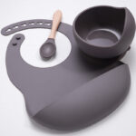 Σετ Φαγητού Σαλιάρα+Μπολ+Κουταλάκι Olive