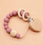 Κλιπ Πιπίλας Heart Dusty Pink - Image 2