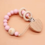 Κλιπ Πιπίλας Heart Baby Pink - Image 2