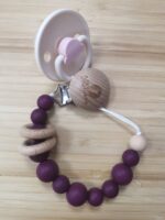 Κλιπ Πιπίλας Dark Purple με διπλό δακτύλιο - Image 2