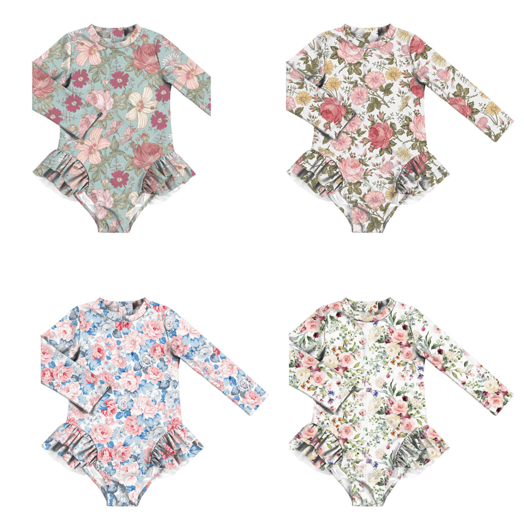 Untitled design (70) Παιδικό ολόσωμο Μαγιό Vintage Blue Floral - Image 3