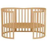 Κούνια 7 σε 1 φυσικό ξύλο με δώρο στρώμα 124x73 cm - Image 3