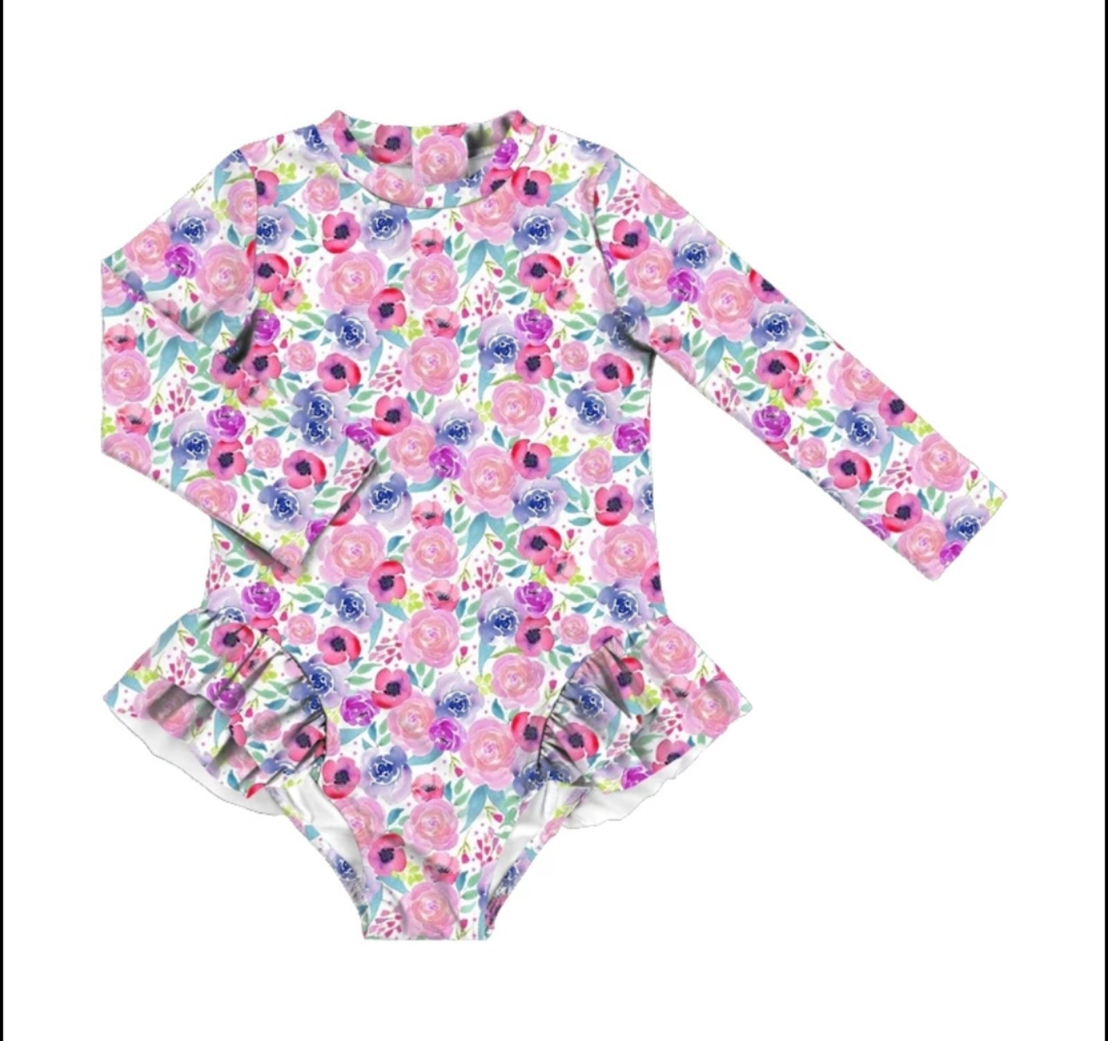 paidiko olosomo magio Paint Flowers babyllama Παιδικό ολόσωμο Μαγιό Paint Flowers - Image 1