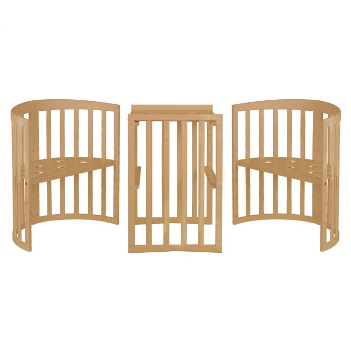 trapezi kai kareklew fysiko ksilo Κούνια 7 σε 1 φυσικό ξύλο με δώρο στρώμα 124x73 cm - Image 5